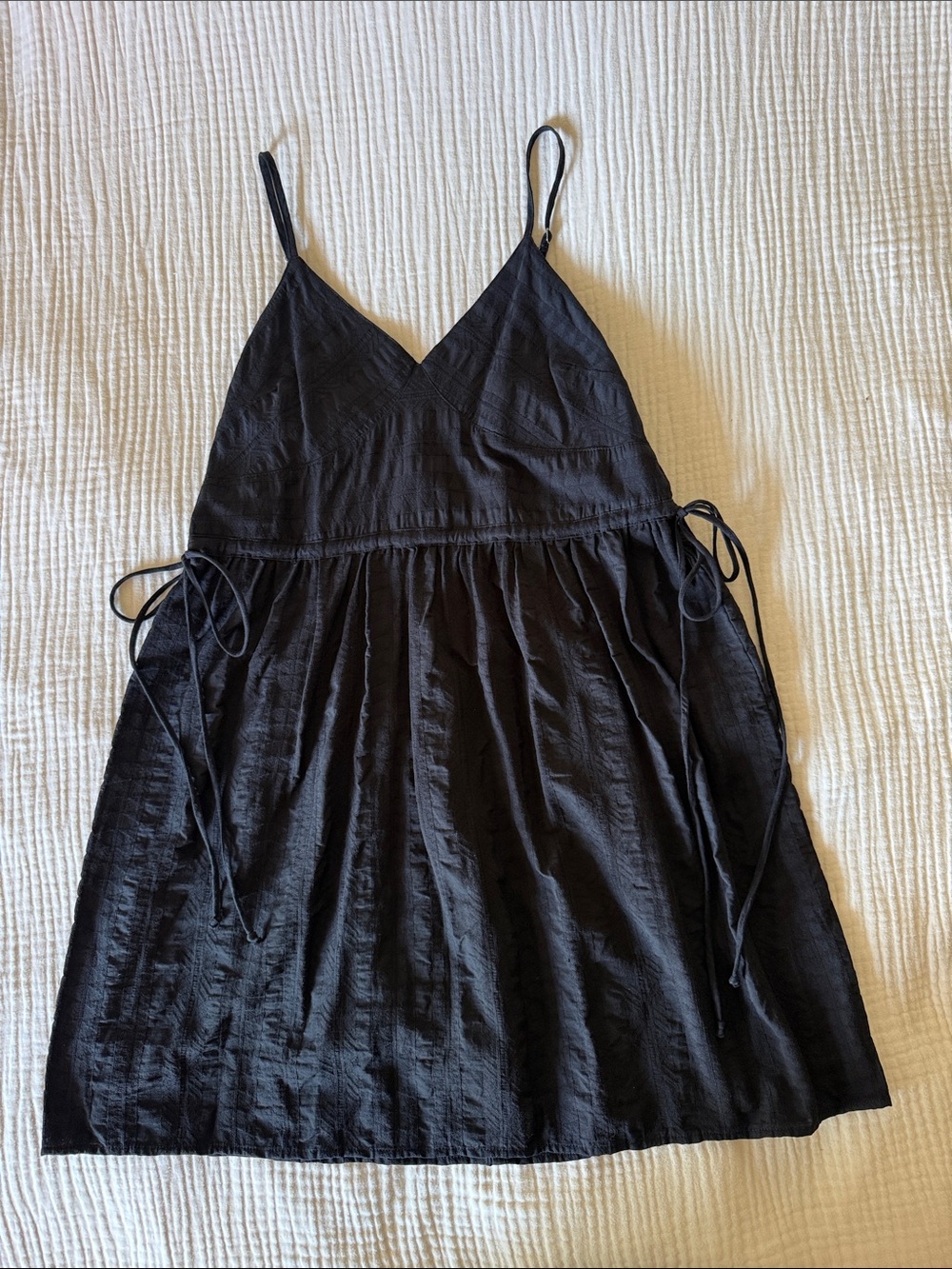 NWOT! Black Spaghetti Strap Tie-Waist Sundress